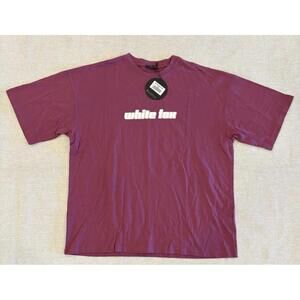 NWT White Fox "Don't Think Twice" Plum Crewneck Tee T-shirt Unisex, Size S/M